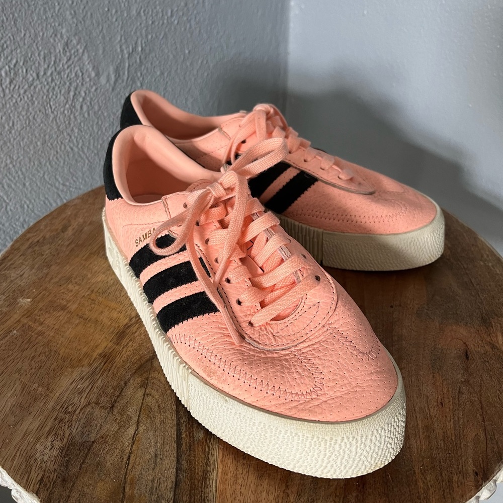 Adidas Samba Neon Pink Shoes. Size 6.
